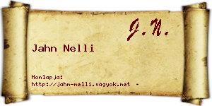 Jahn Nelli névjegykártya